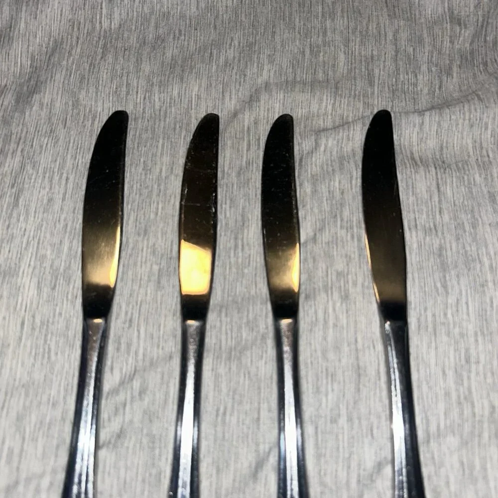 Royal Gallery Korea Stainless Flatware 4 Piece Dinner Knives Silverware Set